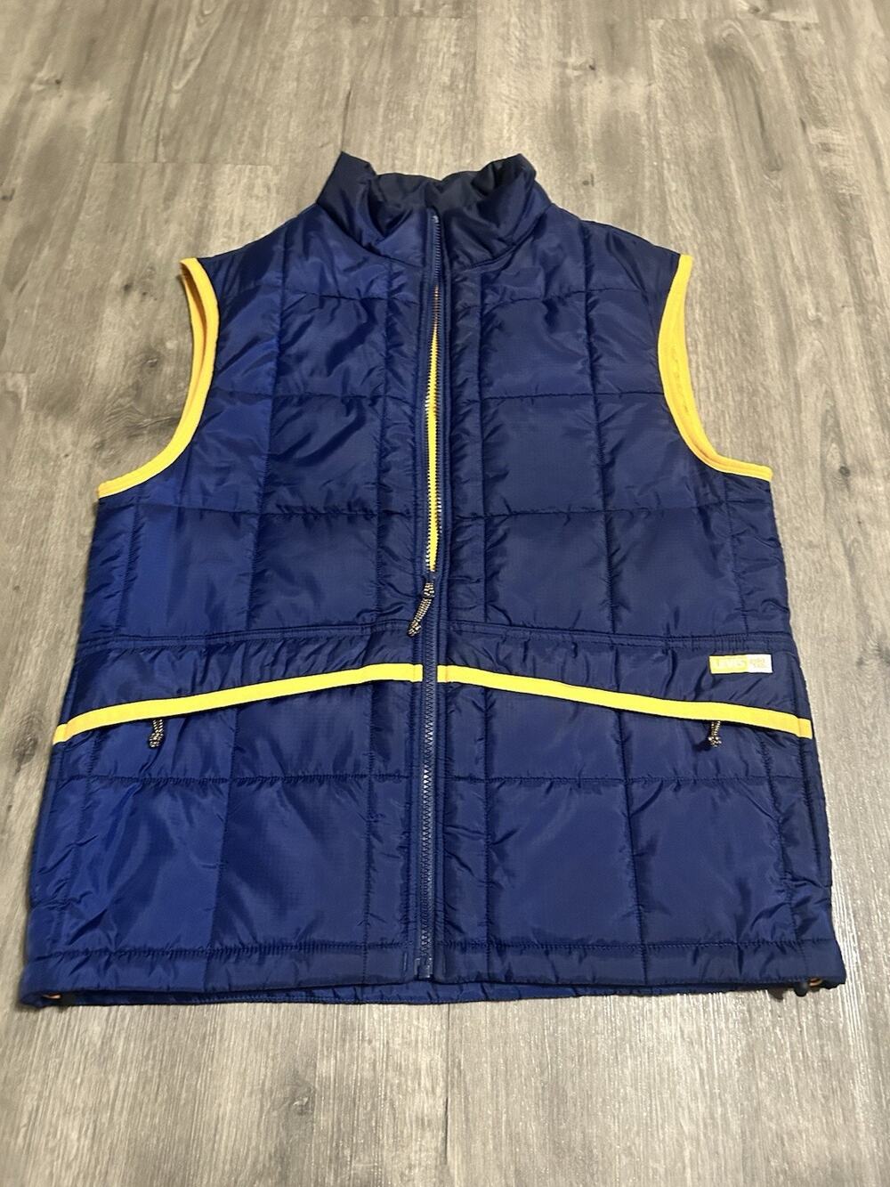 Levi's Gold Tab Pastime Quilted Puffer Vest Medieval Blue Yellow Men's Size S